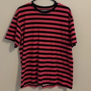 Black and Pink Stripped Tee L